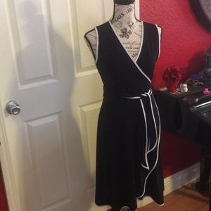 Calvin Klein Black & White wrap style Dress